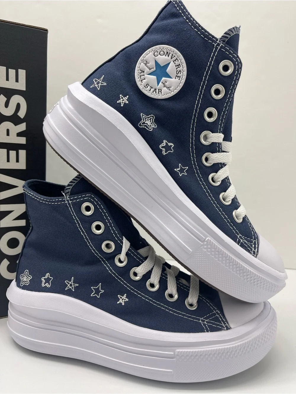 Converse WMNS CTAS MOVE HI NAVY/NAVY/WHITE A15571C Platform Sneakers